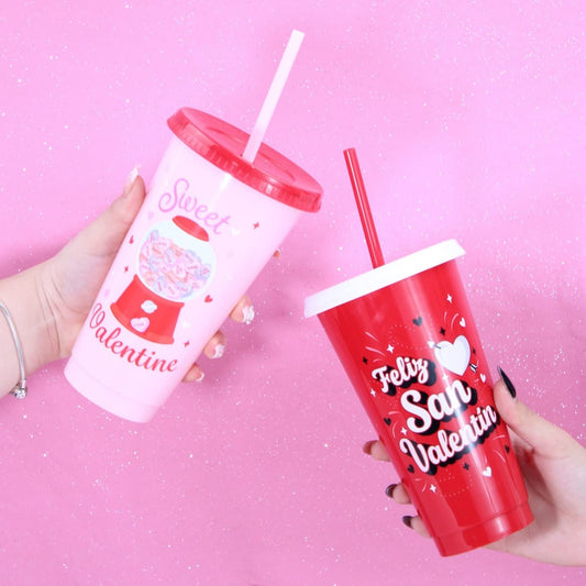 Vaso para bebidas San Valentín 💖