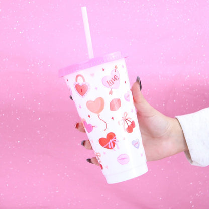 Vaso para bebidas San Valentín 💖